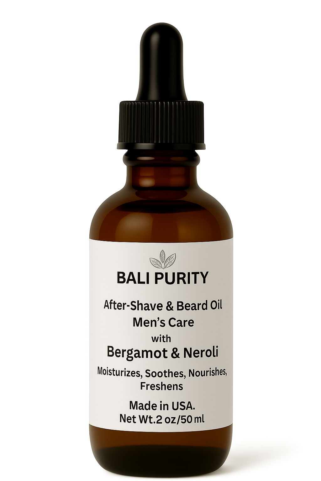 After Shave and Beard Oil Men’s Care (2 Fl Oz Glass Bottle)