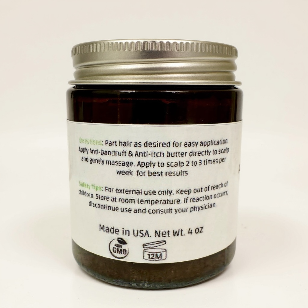 Anti-Dandruff & Anti-Itch Scalp & Hair Butter (4 oz Glass Jar)
