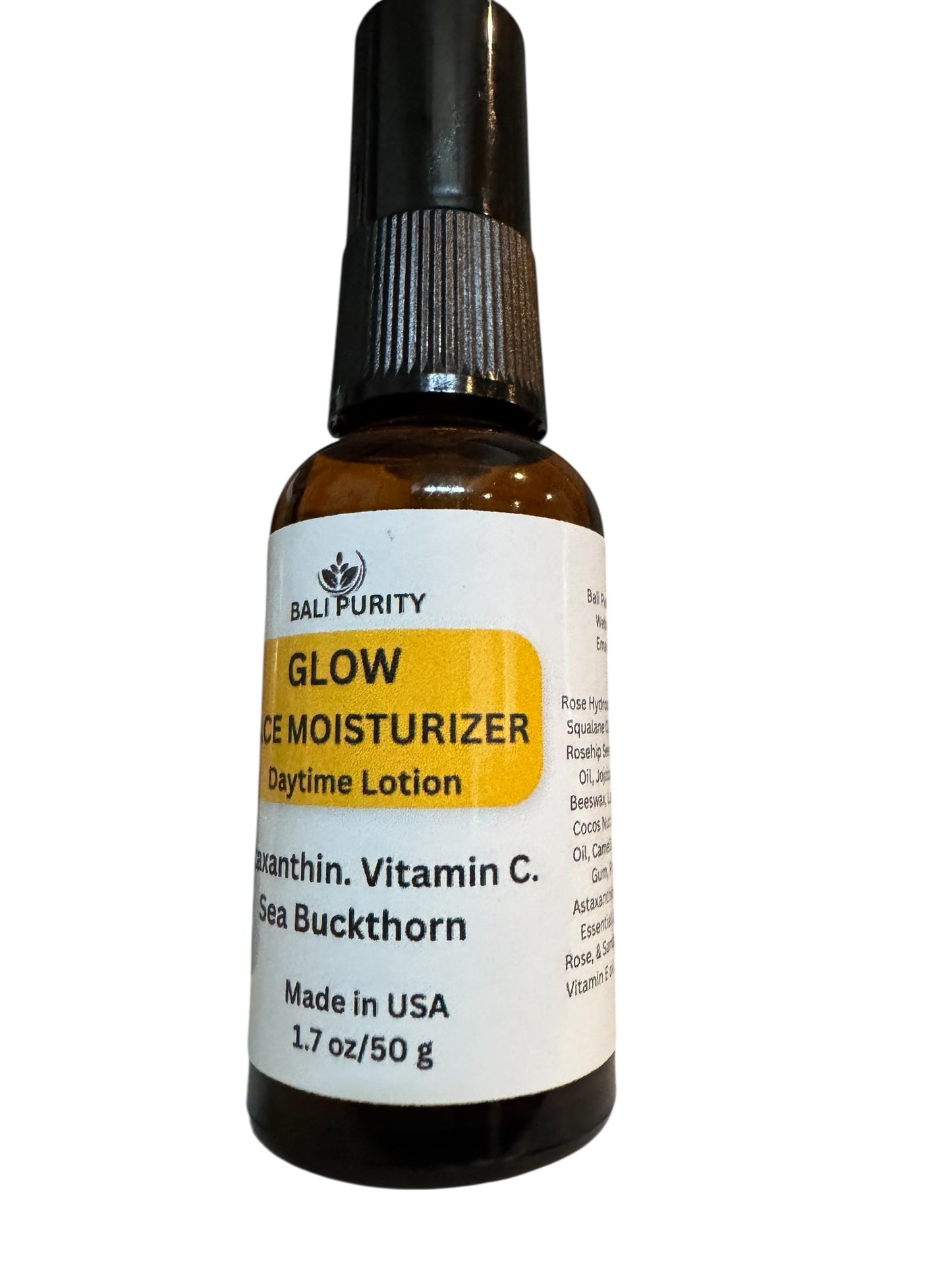 GLOW Face Moisturizer: Daytime Face Lotion (1.7 fl oz/50 g Glass Bottle)