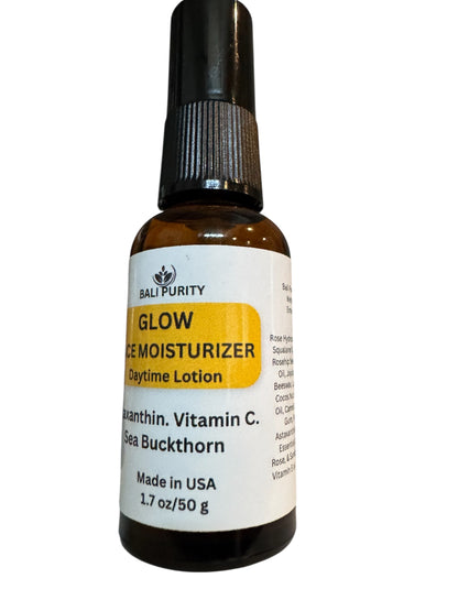 GLOW Face Moisturizer: Daytime Face Lotion (1.7 fl oz/50 g Glass Bottle)