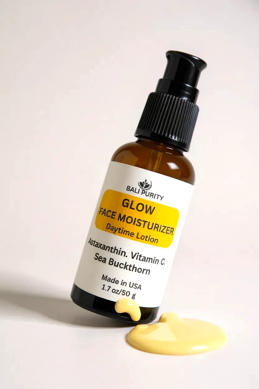 GLOW Face Moisturizer: Daytime Face Lotion (1.7 fl oz/50 g Glass Bottle)