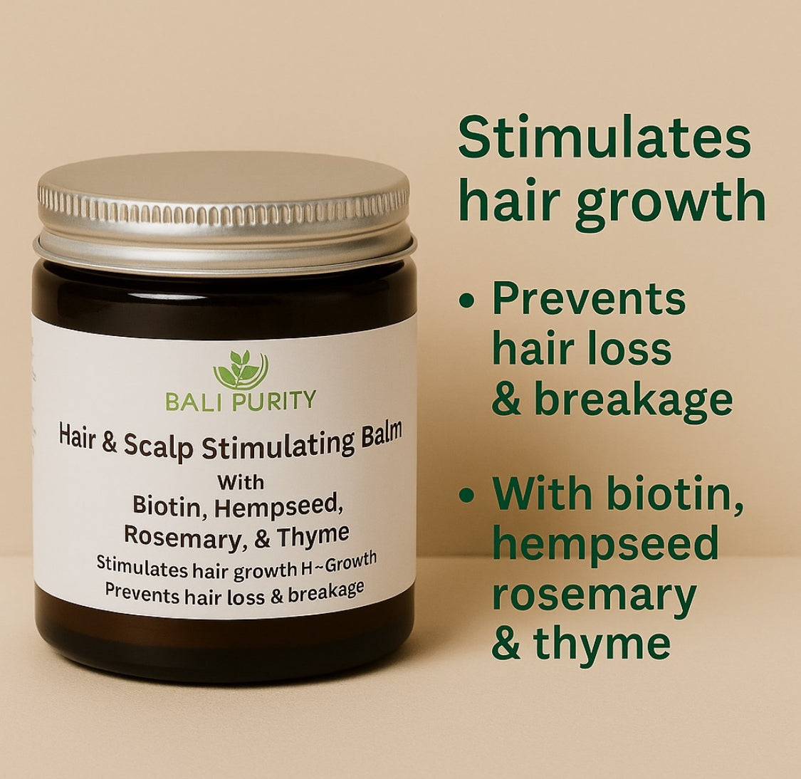 Hair & Scalp Stimulating Balm (4 oz Glass Jar)
