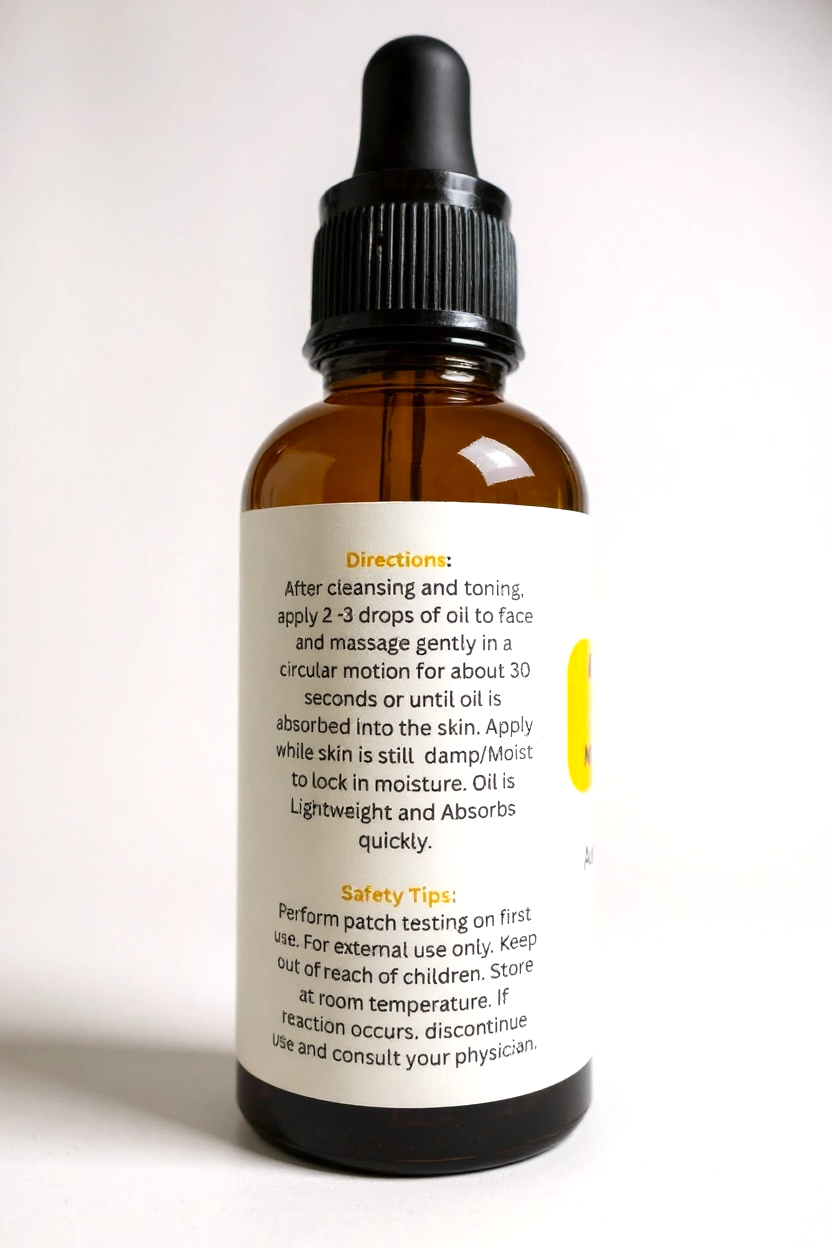 Anti-Aging Face Oil: Nighttime Moisturizer (1 fl oz/30 ml Glass Bottle)