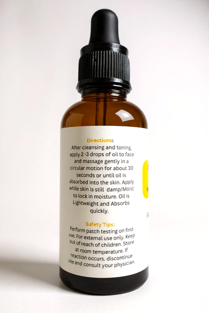 Anti-Aging Face Oil: Nighttime Moisturizer (1 fl oz/30 ml Glass Bottle)