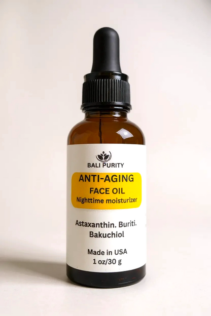 Anti-Aging Face Oil: Nighttime Moisturizer (1 fl oz/30 ml Glass Bottle)