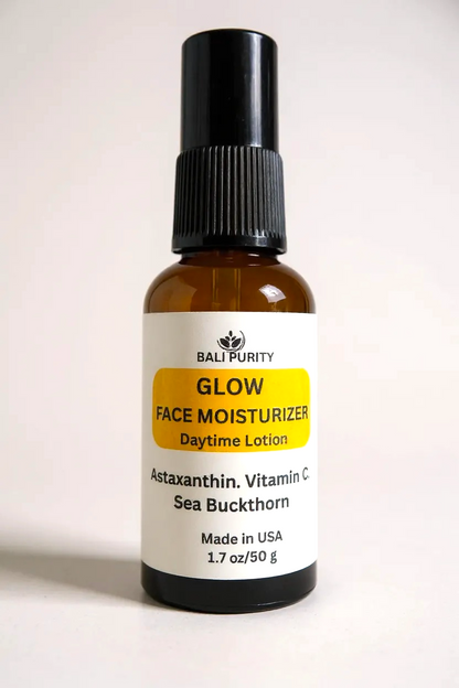 GLOW Face Moisturizer: Daytime Face Lotion (1.7 fl oz/50 g Glass Bottle)