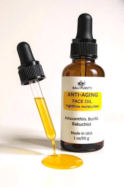 Anti-Aging Face Oil: Nighttime Moisturizer (1 fl oz/30 ml Glass Bottle)