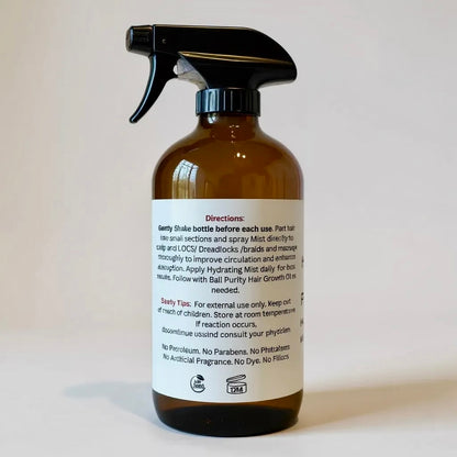Hair and Scalp Hydrating Mist For Locs, Braids, & Loose Hair (Glass Bottle)