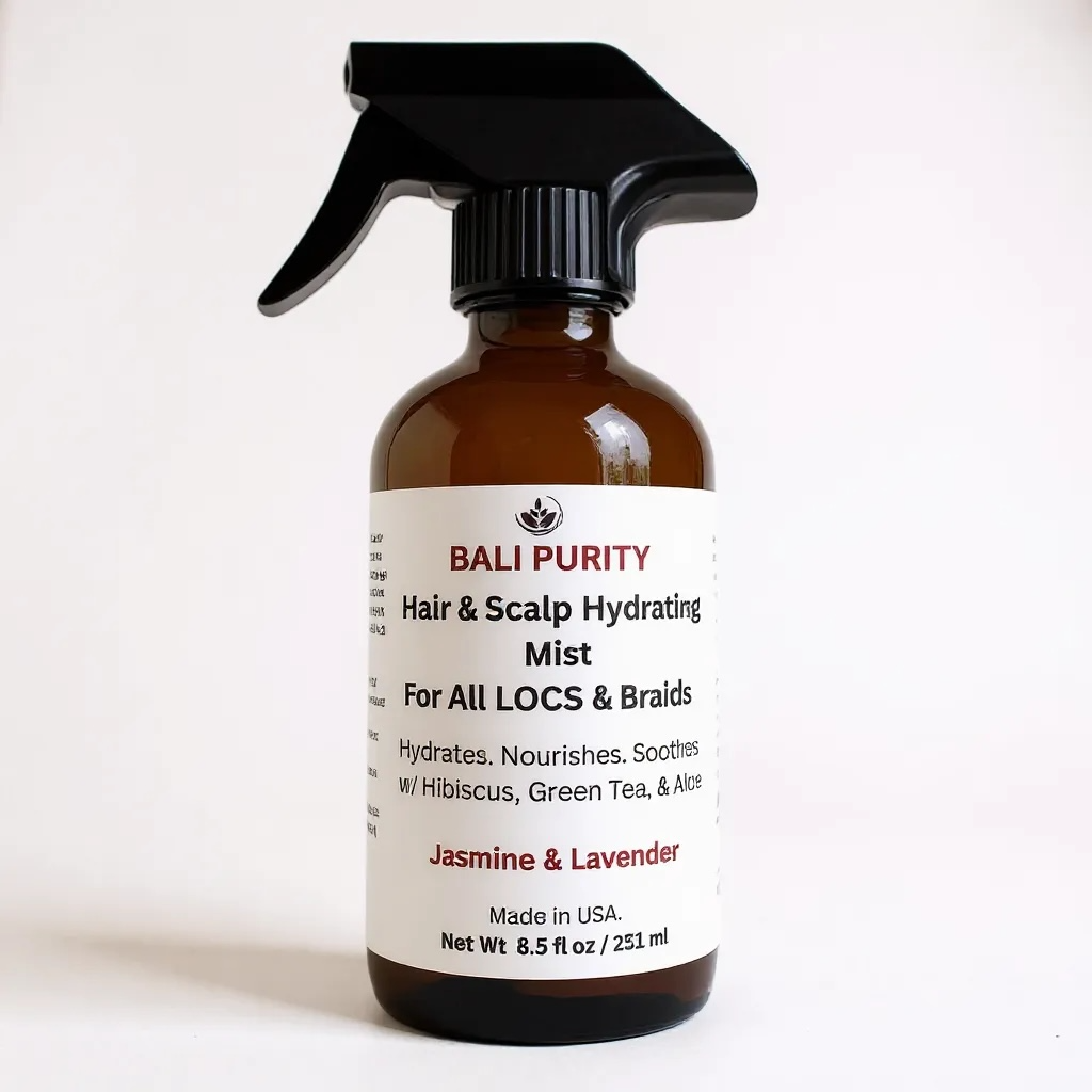 Hair and Scalp Hydrating Mist For Locs, Braids, & Loose Hair (Glass Bottle)