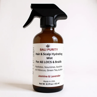 Hair and Scalp Hydrating Mist For Locs, Braids, & Loose Hair (Glass Bottle)