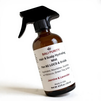 Hair and Scalp Hydrating Mist For Locs, Braids, & Loose Hair (Glass Bottle)
